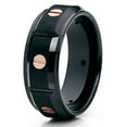thumbnail image 1 of Silly Kings 8mm Black Tungsten Carbide Wedding Band Screw Design Ring Comfort Fit Mens, 1 of 3