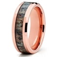 thumbnail image 1 of Silly Kings 8mm Deer Antler Tungsten Carbide Wedding Band Rose Gold Two Tone Ring Comfort Fit 12, 1 of 4