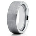 thumbnail image 1 of Silly Kings 8mm Gray Tungsten Carbide Wedding Band Brushed Finish Design Ring Comfort Fit 9, 1 of 1