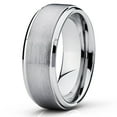 thumbnail image 1 of 7mm,Silver Tungsten Ring,Tungsten Wedding Band,Tungsten Carbide Ring,Brushed Ring (15), 1 of 3