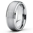 thumbnail image 1 of Silly Kings 8mm Silver Tungsten Ring Brush Tungsten Ring Men & Women Comfort Fit 10, 1 of 1