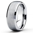 thumbnail image 1 of Silly Kings 8mm Tungsten Carbide Wedding Band Men & Women Brushed Gray Comfort Fit Ring, 1 of 3