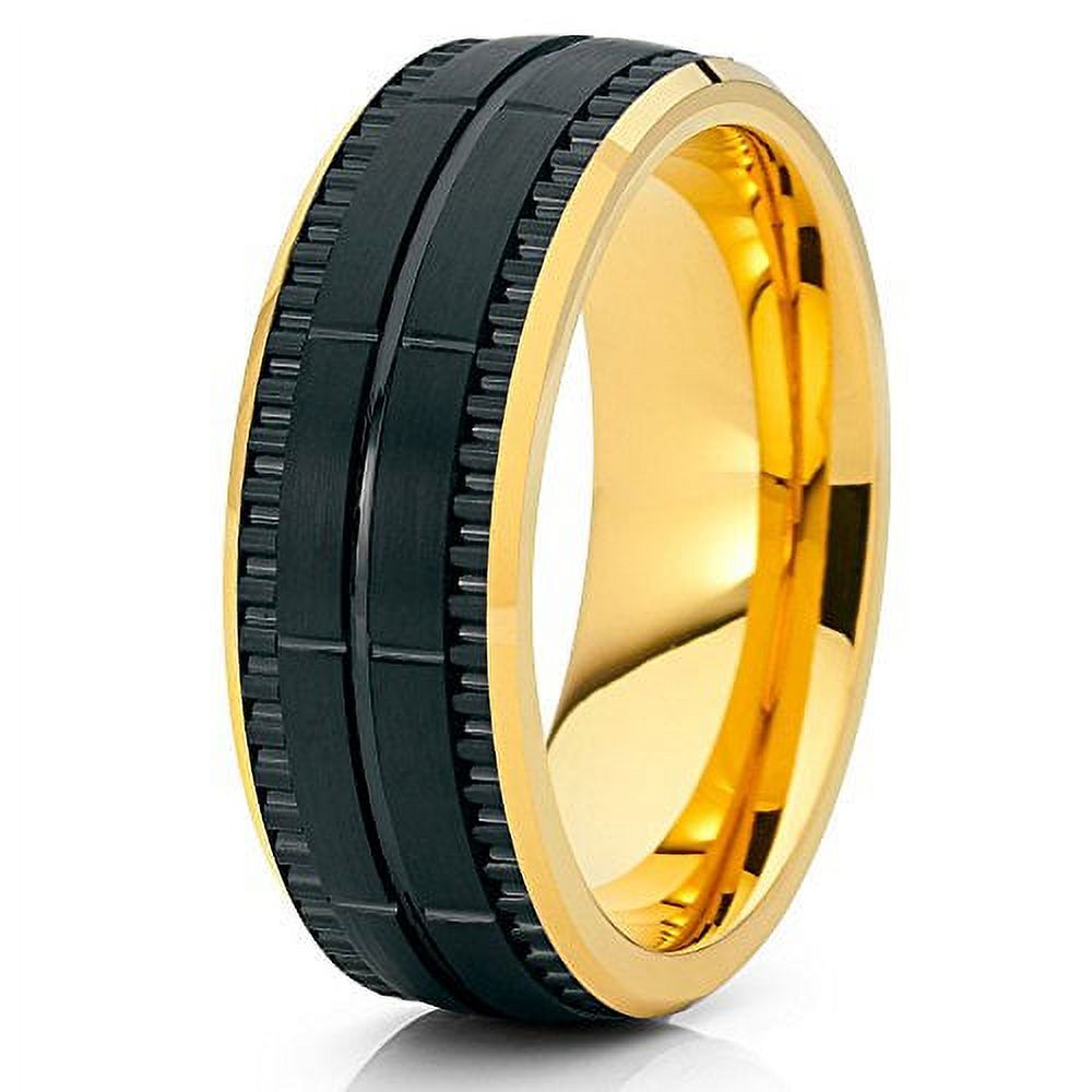 Men's Black Tungsten Carbide Dragon Ring Wedding Band Green Carbon Fiber Comfort Fit 8mm