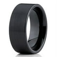thumbnail image 1 of Silly Kings 9mm Black Tungsten Carbide Wedding Band Flat Ring Brushed Finish Ring Men & Women Comfort Fit 7, 1 of 3