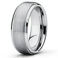 thumbnail image 1 of Silly Kings 9mm Tungsten Carbide Wedding Band Brushed Silver Finish Ring Men & Women Comfort Fit 8.5, 1 of 3