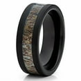 thumbnail image 1 of Silly Kings Jewelry Deer Antler Tungsten Ring 8mm Tungsten Band Black Tungsten Ring Wedding Band (6), 1 of 3