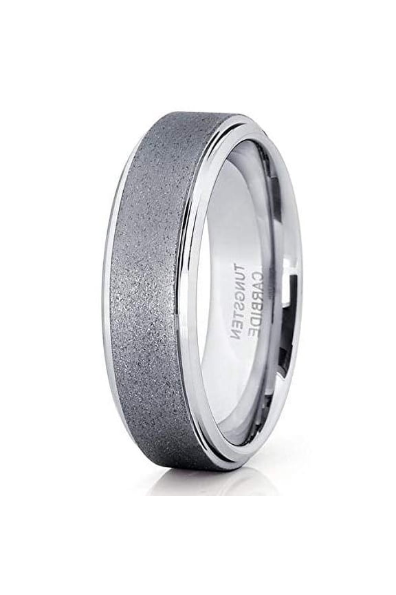 Jewelry 6mm- Grey Tungsten Ring - Tungsten Wedding Band - Gunmetal Ring - Brush (10.5)