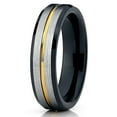 thumbnail image 1 of Silly Kings Jewelry 6mm Tungsten Wedding Band Yellow Gold Tungsten Ring Brushed Ring Men and Women Comfort Fit (6), 1 of 3