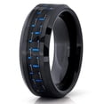thumbnail image 1 of Silly Kings Jewelry 8mm Black Tungsten Ring - Blue Carbon Fiber - Tungsten Wedding Band (10), 1 of 3