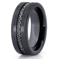 thumbnail image 1 of Silly Kings Jewelry 8mm- Black Tungsten Wedding Band - Black Tungsten Ring - Men's Ring (8.5), 1 of 3