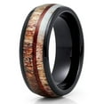 thumbnail image 1 of Silly Kings Jewelry 8mm Deer Antler Tungsten Ring - Black Tungsten Ring - Koa Wood Tungsten (11), 1 of 4