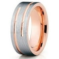 thumbnail image 1 of Silly Kings Jewelry 8mm - Rose Gold Tungsten Wedding Band Rose Gold Tungsten Ring - Brush (9), 1 of 4