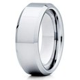 thumbnail image 1 of Silly Kings Jewelry 8mm Shiny Polish,Tungsten Wedding Band,Beveled Tungsten,Unique Tungsten Ring (6), 1 of 3
