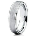 thumbnail image 1 of Silly Kings Jewelry 8mm Silver Brushed Tungsten Ring Dome Tungsten Tungsten Wedding Band Grooved Edges (6), 1 of 3