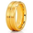 thumbnail image 1 of Silly Kings Jewelry 8mm Yellow Gold Tungsten Ring - Brush - Yellow Gold Tungsten Ring - Beveled (15), 1 of 4