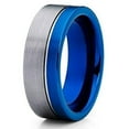 thumbnail image 1 of Silly Kings Jewelry Gray Tungsten Wedding Band Blue Tungsten Ring Tungsten Carbide Ring 8mm Tungsten Comfort Fit (10), 1 of 6