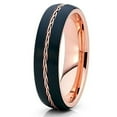 thumbnail image 1 of Silly Kings Jewelry Rose Gold Tungsten Ring - 6mm - Braid Ring - Black Tungsten - Rose Gold Band (7), 1 of 7
