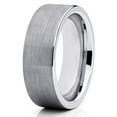 thumbnail image 1 of Silly Kings Jewelry Tungsten Wedding Band Gray Tungsten Ring Tungsten Carbide Ring 8mm Brushed Tungsten Band Comfort Fit, 1 of 3