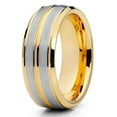 thumbnail image 1 of Silly Kings Jewelry Yellow Gold Tungsten Ring,Mens Tungsten Ring,Tungsten Carbide Ring,8mm Tungsten (15) (10), 1 of 6