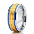 thumbnail image 1 of Silly Kings Men's Tungsten Wedding Band 18k Yellow Gold Plating Tungsten Wedding Ring Anniversary Ring Tungsten Carbide Men & Women Comfort Fit, 1 of 3