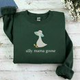thumbnail image 1 of Silly Mama Goose Embroidered Sweatshirt, New Mom Gift, 1st Birthday Matching Family Shirt, 1 of 4