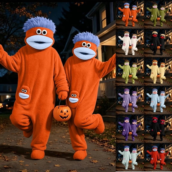 Silly Monster Onesie Adult,Big Mouth Monster Froggie Onesie Pajamas Party (Add Comb) Light Blue L