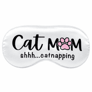 Silly Obsessions Funny Sleeping Eye Mask for Cat Lover. Gift to Cat Mom, Wife, Daughter, Sister on Mothers Day, Birthday and Christmas.