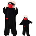 thumbnail image 1 of Silly Onesie Adult Pajamas Unisex Ultra Soft Plush Hooded Loungewear Funny Monster Hooded Pjs Big Mouth Monster Homewear for Movie Nights, 1 of 5