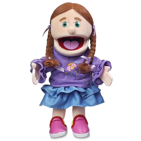 Silly Puppets 14" Amy, Peach Girl, Hand Puppet, Glove-style, Great for Children