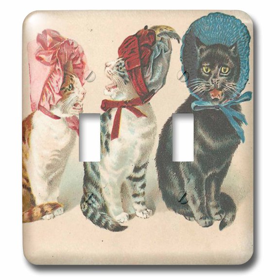 3dRose, Silly Sister Cats, double toggle switch