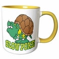 thumbnail image 1 of 3drose, Silly Slow Poke Turtle Cartoon, 11oz Two-tone Yellow Mug, 1 of 6