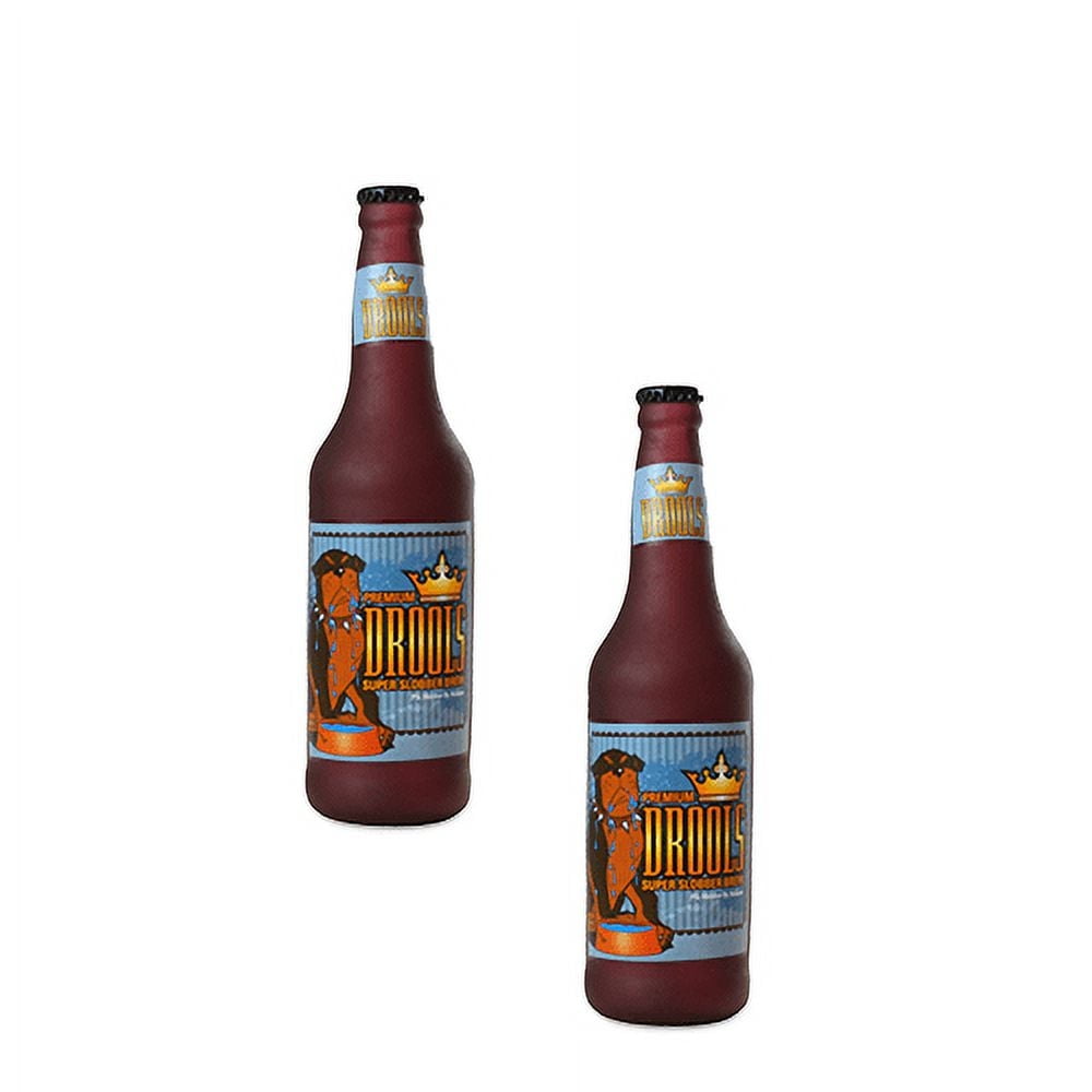 Silly Squeaker Beer Bottle Drools, 2-Pack Squeaky Dog Toys