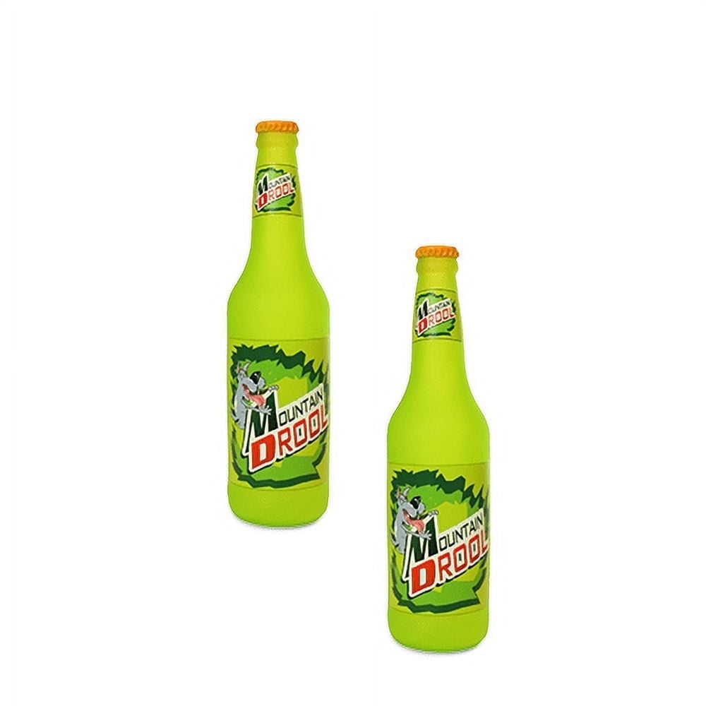 Silly Squeakers Beer Bottle Mountain Drool Squeaky Durable Vinyl 2-Pack Dog Toy