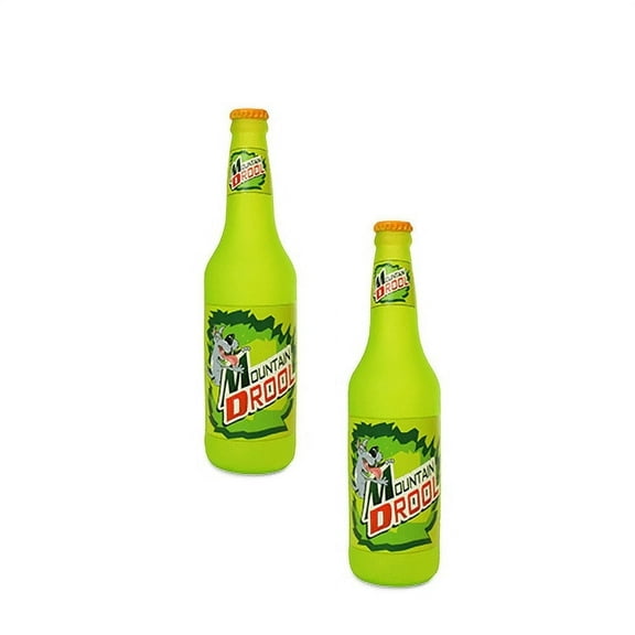 Silly Squeakers Beer Bottle Mountain Drool Squeaky Durable Vinyl 2-Pack Dog Toy