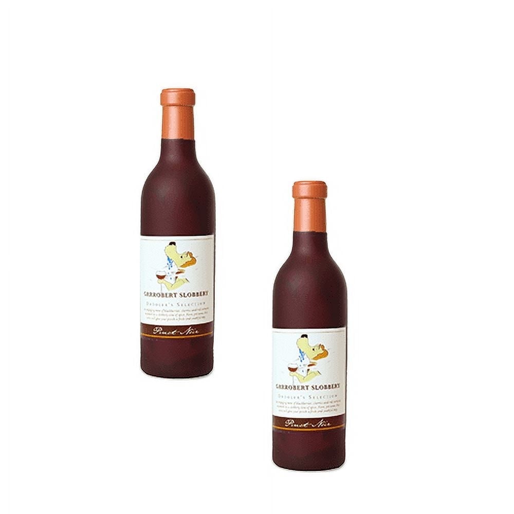Silly Squeaker Wine Bottle Grrrobert Slobbery Durable Squeaky Vinyl 2-Pack Dog Toy