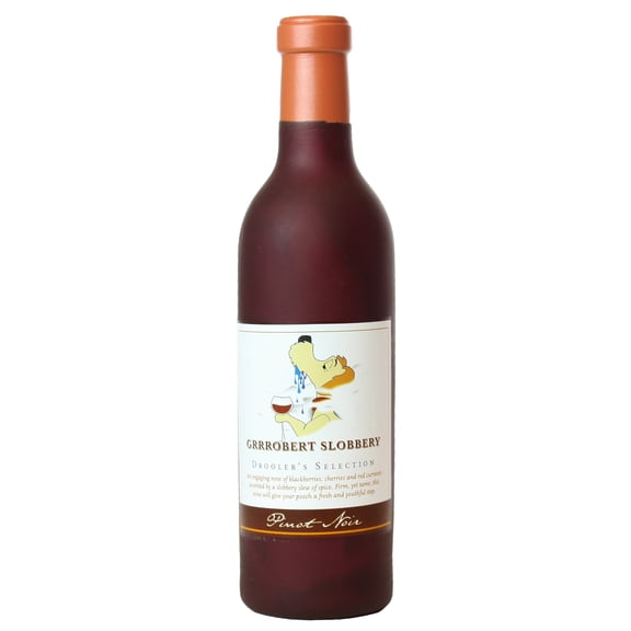 Silly Squeakers Wine Bottle Grrrobert Slobbery Squeaky Vinyl Parody Dog Toy