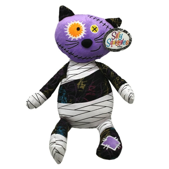 Silly Squiggles Cat Stitched Together Violet Head Stuffed Toy - By Ganz (12in)