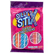 Silly Stix Sour Filled Powder Candy Straws, Assorted Fruit Flavors, 2.75 oz