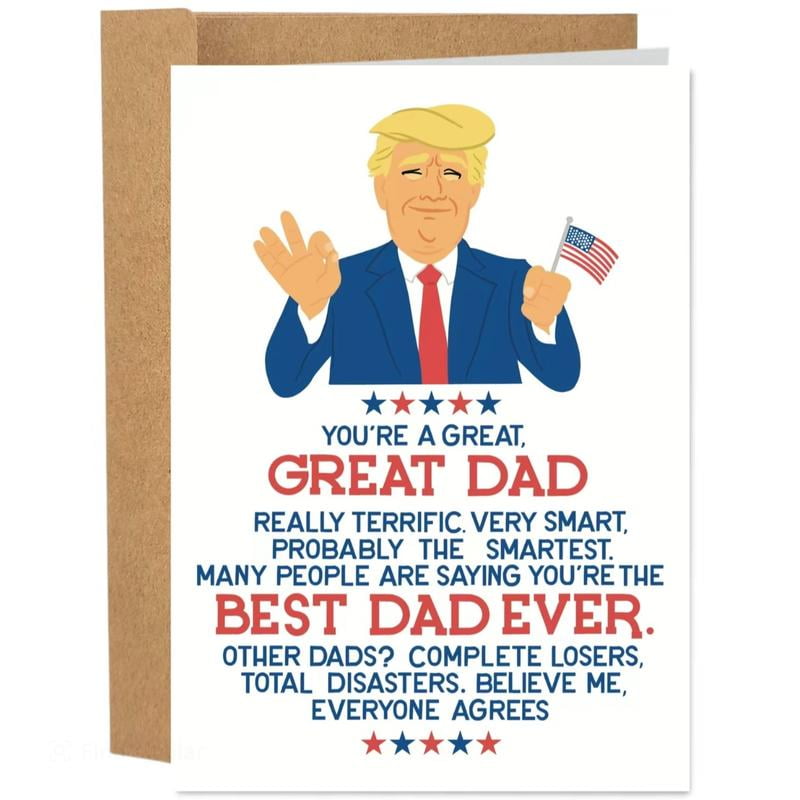 Silly Trump Fathers Day Card Funny Card for a Great Great Dad - Donald ...