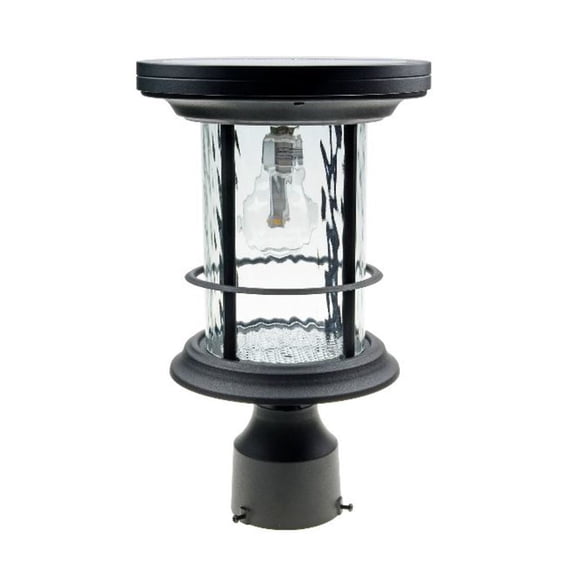 Gama Sonic 20B50033 Silo 10" Tall Outdoor Pier Mount Post Light - Black