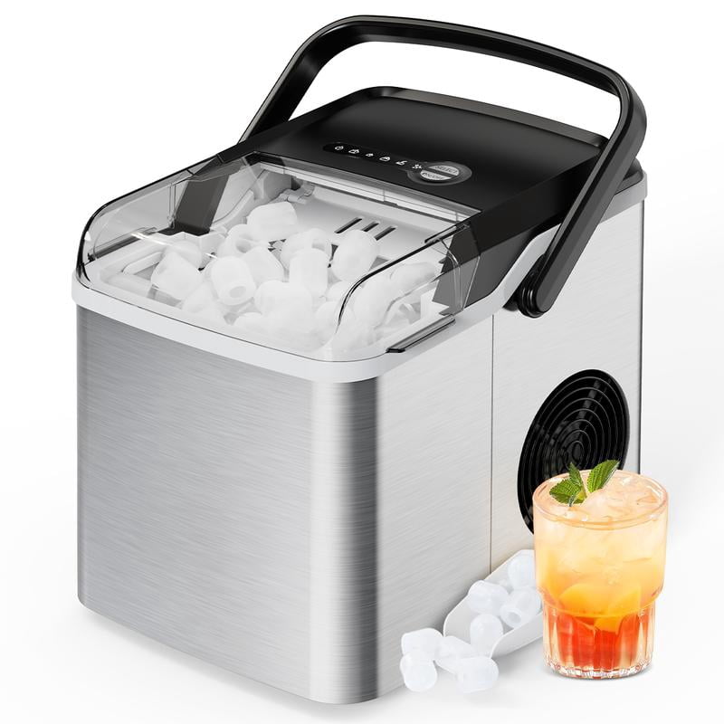 Silonn Ice Maker Countertop, Portable Ice Machine with Carry Handle ...