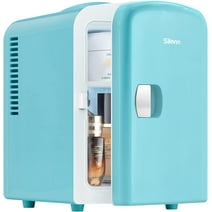 Silonn Mini Fridge, Portable Skin Care Fridge, 4 L/6 Can Cooler and Warmer Small Refrigerator with Eco Friendly for Home, Office, Car and College Dorm Room, Compact Refrigerator and Teal (SLRE01G1)