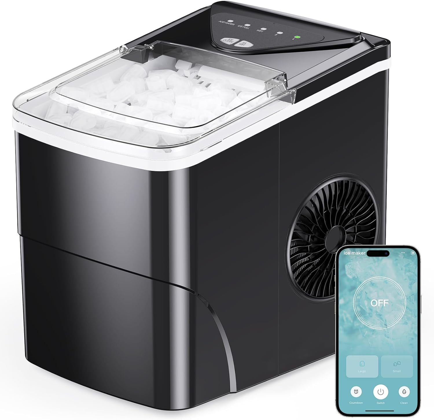 Silonn Smart Countertop Ice Maker, Compact WiFi Ice Maker with App