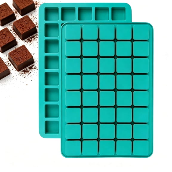 Siloon 2 Pack Caramel Candy Molds, 40 Cavities Square Cube Silicone Molds for Chocolate, Candy, Ice Cubes, Gummy, Ganache, Jelly, Truffles