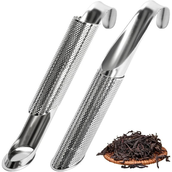 Siloon 2 Pack Long Handle Tea Infuser, Stainless Steel Tea Steeper for Loose Leaf Tea, Reusable Tea Diffuser for Loose Tea Single Cup