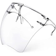 Siloon 2 Pack Upgraded Anti-Fog Plastic Full Face Covering,Transparent Face Guard with Anti-Slip Nose Pad,Breathable Dust-Proof Nose Face Mouth Shield Protective for Unisex Adults Outdoor Activities