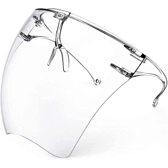 Siloon 2 Pack Upgraded Anti-Fog Plastic Full Face Covering,Transparent Face Guard with Anti-Slip Nose Pad,Breathable Dust-Proof Nose Face Mouth Shield Protective for Unisex Adults Outdoor Activities