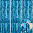 thumbnail image 1 of Siloon 3Pcs Door Streamers,3.28ft x 6.56ft,Photo Booth Backdrop Metallic Streamers Foil Fringe Curtains for Birthday,Christmas,New Year,Bachelorette,Disco Party Streamers Decor(Light Blue), 1 of 7