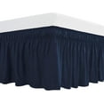 thumbnail image 1 of Siloon Bed Skirt Easy Fit with Adjustable Elastic Belt 15 Inch Drop Wrap Around Dust Ruffle Elastic Elegant Silky Smooth Soft Microfiber Replaceable Bed Frame Cover(Dark blue), 1 of 7