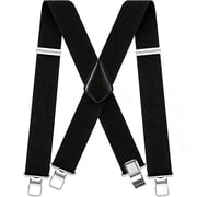 Siloon CLASSIC Mens Heavy-Duty Suspender: 2-Inch Wide, Sturdy Clips, X-Back, Adjustable Elastic Work Suspenders